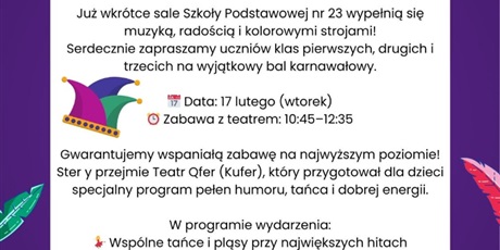 Bal karnawałowy dla klas  I-III