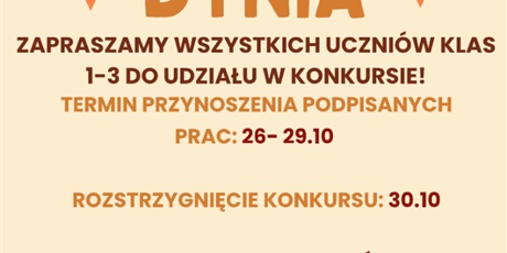 Konkurs dla klas 1-3 "Najoryginalniejsza dynia" 🎃