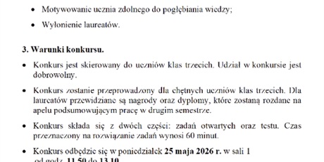Konkurs matematyczny dla klas III