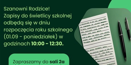 Zapisy do świetlicy szkolnej