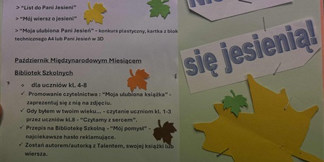 Powiększ grafikę: PAŹDZIERNIKOWE KONKURSY BIBLIOTECZNE